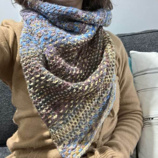 Quick selfie of seamed shift cowl.